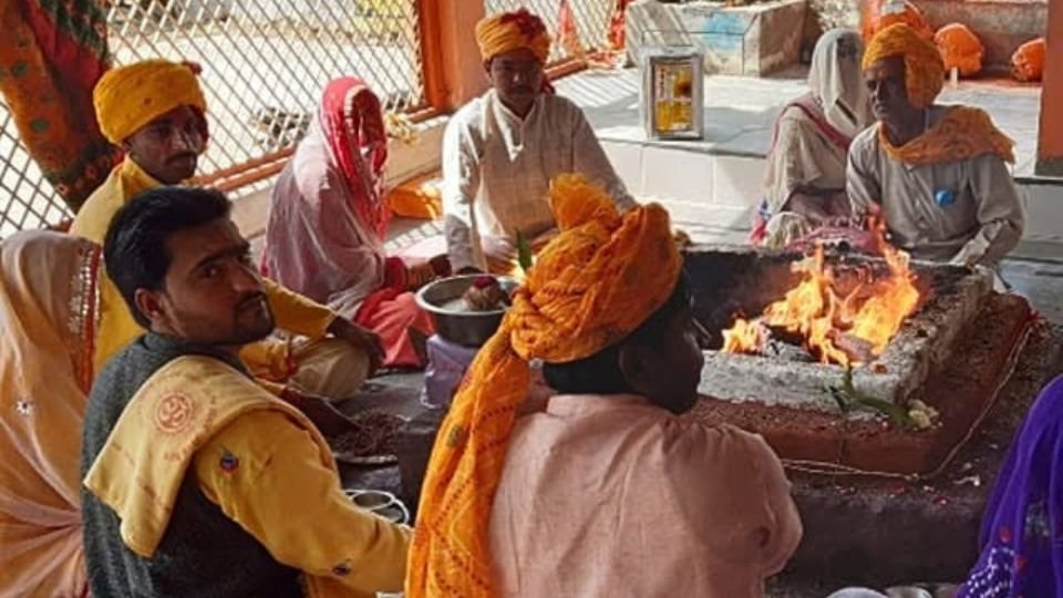 Vedic Brahmin performing traditional puja in Ujjain Madhya Pradesh